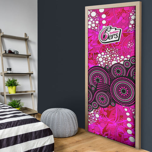 Sydney Sixers Door Cover Graffiti Urban Aboriginal Dot Abstract Design
