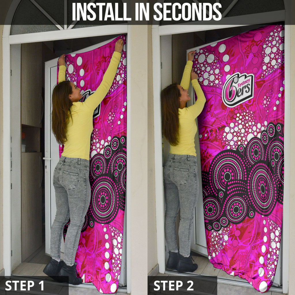 Sydney Sixers Door Cover Graffiti Urban Aboriginal Dot Abstract Design