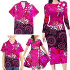 Sydney Sixers Family Matching Long Sleeve Bodycon Dress and Hawaiian Shirt Graffiti Urban Aboriginal Dot Abstract Design