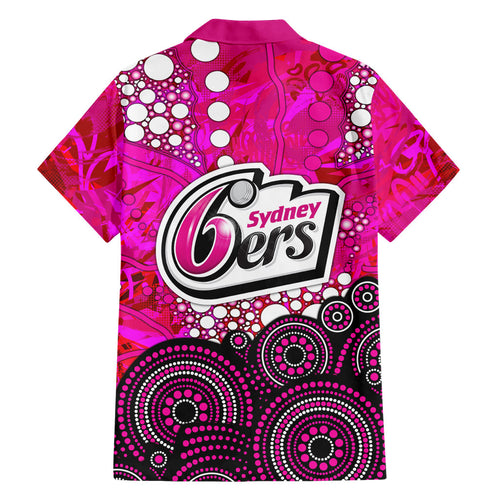 Sydney Sixers Family Matching Long Sleeve Bodycon Dress and Hawaiian Shirt Graffiti Urban Aboriginal Dot Abstract Design