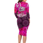 Sydney Sixers Family Matching Long Sleeve Bodycon Dress and Hawaiian Shirt Graffiti Urban Aboriginal Dot Abstract Design