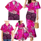 Sydney Sixers Family Matching Mermaid Dress and Hawaiian Shirt Graffiti Urban Aboriginal Dot Abstract Design