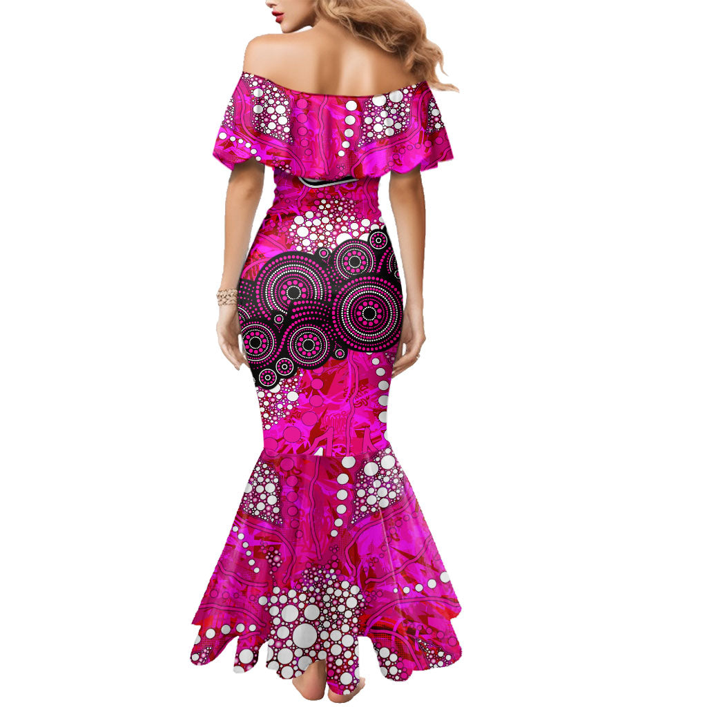 Sydney Sixers Family Matching Mermaid Dress and Hawaiian Shirt Graffiti Urban Aboriginal Dot Abstract Design