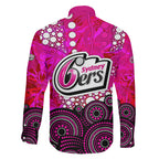 Sydney Sixers Family Matching Off Shoulder Maxi Dress and Hawaiian Shirt Graffiti Urban Aboriginal Dot Abstract Design