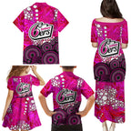 Sydney Sixers Family Matching Puletasi and Hawaiian Shirt Graffiti Urban Aboriginal Dot Abstract Design