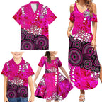 Sydney Sixers Family Matching Summer Maxi Dress and Hawaiian Shirt Graffiti Urban Aboriginal Dot Abstract Design
