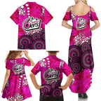 Sydney Sixers Family Matching Summer Maxi Dress and Hawaiian Shirt Graffiti Urban Aboriginal Dot Abstract Design
