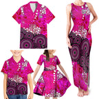 Sydney Sixers Family Matching Tank Maxi Dress and Hawaiian Shirt Graffiti Urban Aboriginal Dot Abstract Design