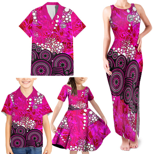 Sydney Sixers Family Matching Tank Maxi Dress and Hawaiian Shirt Graffiti Urban Aboriginal Dot Abstract Design