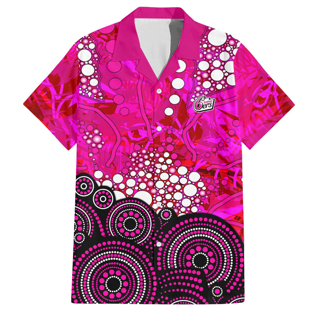 Sydney Sixers Hawaiian Shirt Graffiti Urban Aboriginal Dot Abstract Design
