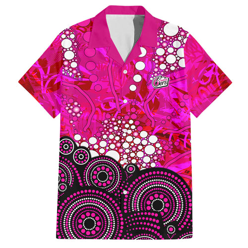 Sydney Sixers Hawaiian Shirt Graffiti Urban Aboriginal Dot Abstract Design