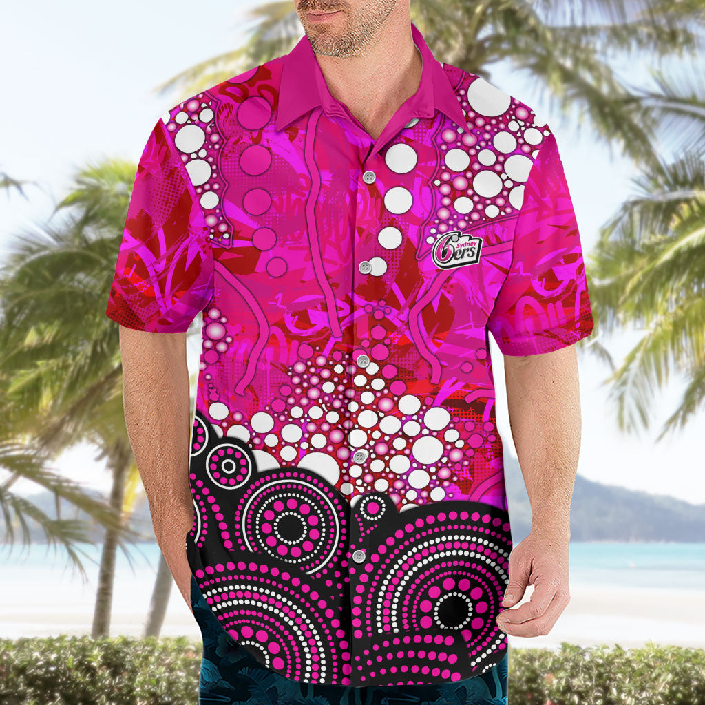 Sydney Sixers Hawaiian Shirt Graffiti Urban Aboriginal Dot Abstract Design