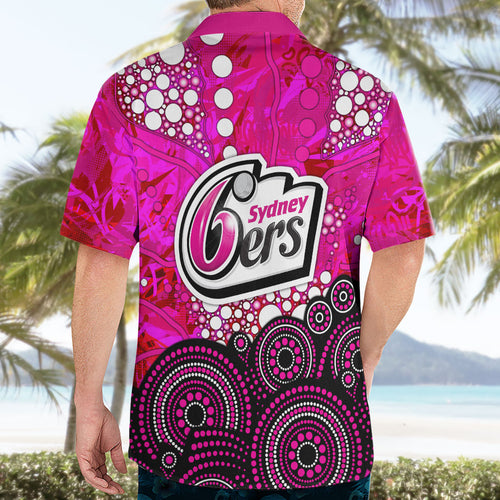 Sydney Sixers Hawaiian Shirt Graffiti Urban Aboriginal Dot Abstract Design