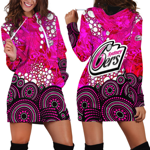 Sydney Sixers Hoodie Dress Graffiti Urban Aboriginal Dot Abstract Design