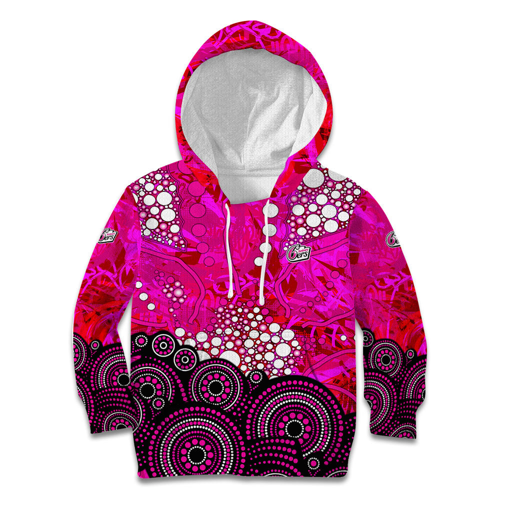Sydney Sixers Kid Hoodie Graffiti Urban Aboriginal Dot Abstract Design
