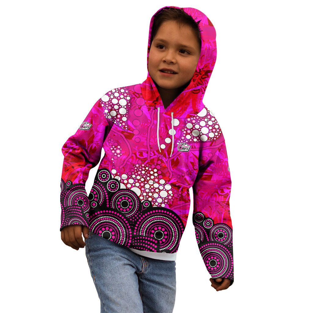Sydney Sixers Kid Hoodie Graffiti Urban Aboriginal Dot Abstract Design