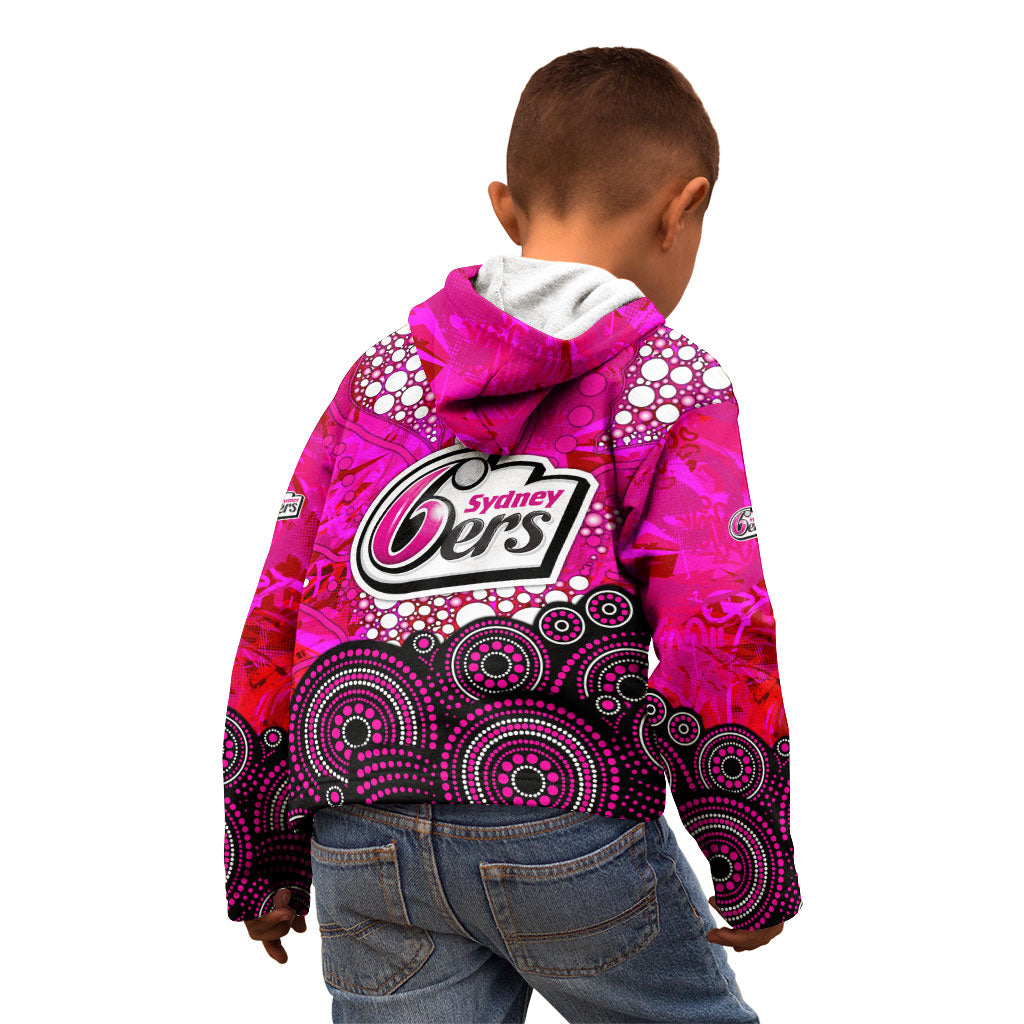 Sydney Sixers Kid Hoodie Graffiti Urban Aboriginal Dot Abstract Design