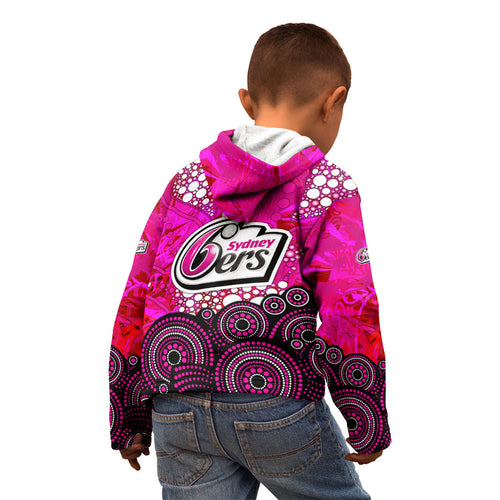 Sydney Sixers Kid Hoodie Graffiti Urban Aboriginal Dot Abstract Design