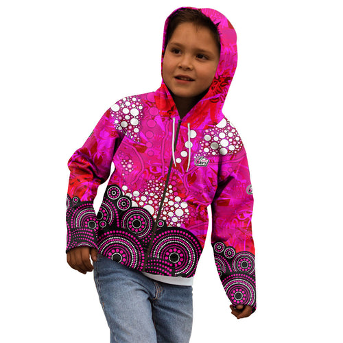 Sydney Sixers Kid Hoodie Graffiti Urban Aboriginal Dot Abstract Design