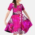 Sydney Sixers Kid Short Sleeve Dress Graffiti Urban Aboriginal Dot Abstract Design
