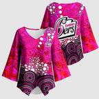 Sydney Sixers Kimono Sleeve Blouse Graffiti Urban Aboriginal Dot Abstract Design