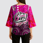 Sydney Sixers Kimono Sleeve Blouse Graffiti Urban Aboriginal Dot Abstract Design