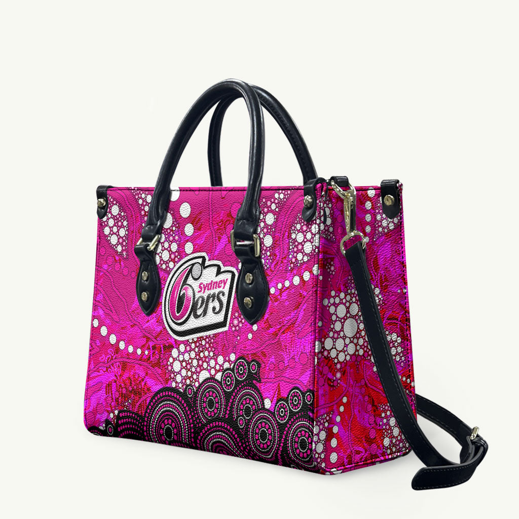 Sydney Sixers Leather Bag Graffiti Urban Aboriginal Dot Abstract Design