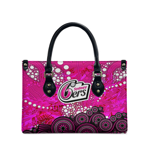 Sydney Sixers Leather Bag Graffiti Urban Aboriginal Dot Abstract Design
