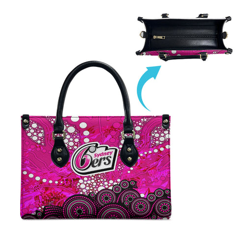 Sydney Sixers Leather Bag Graffiti Urban Aboriginal Dot Abstract Design