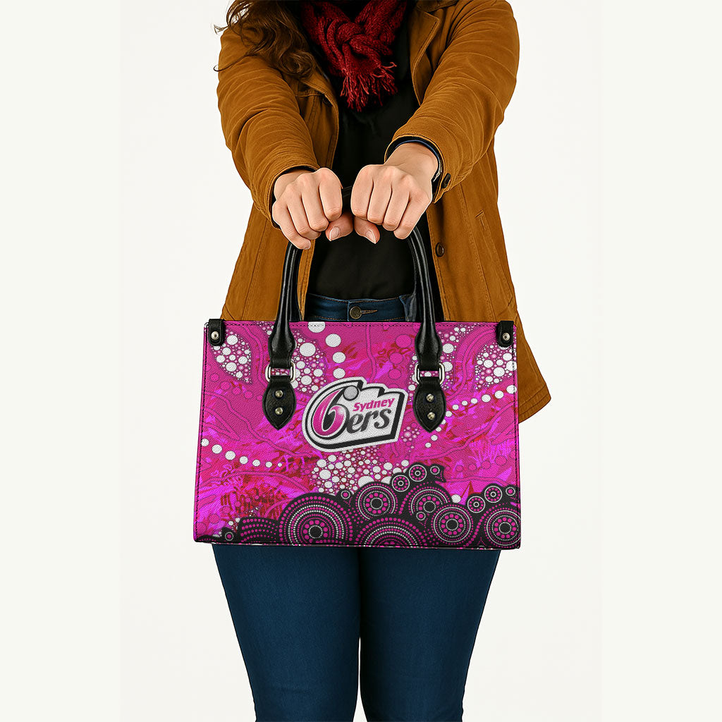 Sydney Sixers Leather Bag Graffiti Urban Aboriginal Dot Abstract Design