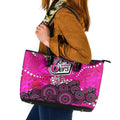 Sydney Sixers Leather Tote Bag Graffiti Urban Aboriginal Dot Abstract Design