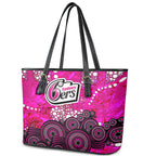 Sydney Sixers Leather Tote Bag Graffiti Urban Aboriginal Dot Abstract Design
