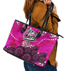 Sydney Sixers Leather Tote Bag Graffiti Urban Aboriginal Dot Abstract Design