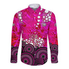 Sydney Sixers Long Sleeve Button Shirt Graffiti Urban Aboriginal Dot Abstract Design
