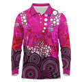 Sydney Sixers Long Sleeve Polo Shirt Graffiti Urban Aboriginal Dot Abstract Design