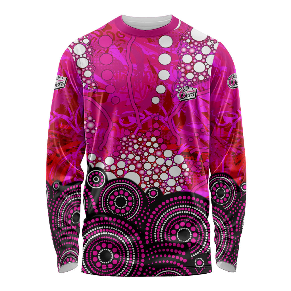 Sydney Sixers Long Sleeve Shirt Graffiti Urban Aboriginal Dot Abstract Design