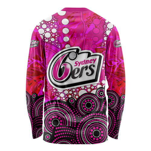 Sydney Sixers Long Sleeve Shirt Graffiti Urban Aboriginal Dot Abstract Design