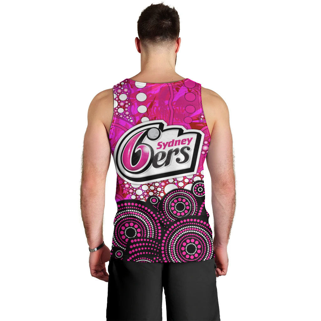 Sydney Sixers Men Tank Top Graffiti Urban Aboriginal Dot Abstract Design