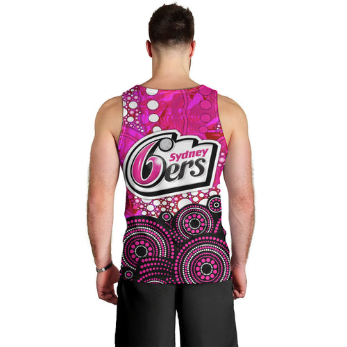 Sydney Sixers Men Tank Top Graffiti Urban Aboriginal Dot Abstract Design