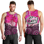 Sydney Sixers Men Tank Top Graffiti Urban Aboriginal Dot Abstract Design