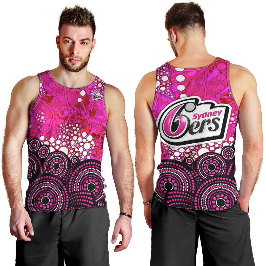 Sydney Sixers Men Tank Top Graffiti Urban Aboriginal Dot Abstract Design