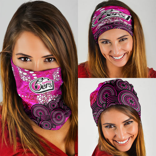 Sydney Sixers Neck Gaiter Graffiti Urban Aboriginal Dot Abstract Design