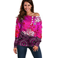 Sydney Sixers Off Shoulder Sweater Graffiti Urban Aboriginal Dot Abstract Design