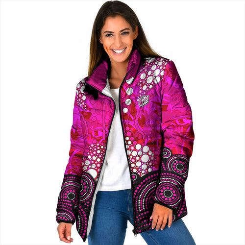 Sydney Sixers Padded Jacket Graffiti Urban Aboriginal Dot Abstract Design