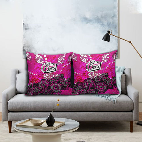 Sydney Sixers Pillow Cover Graffiti Urban Aboriginal Dot Abstract Design