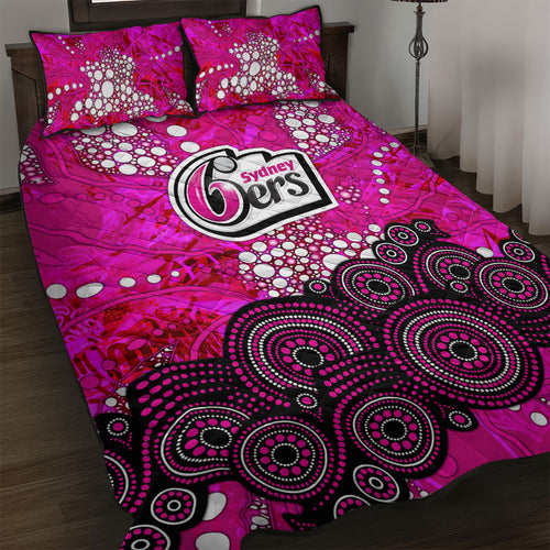 Sydney Sixers Quilt Bed Set Graffiti Urban Aboriginal Dot Abstract Design