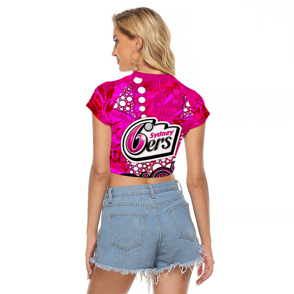 Sydney Sixers Raglan Cropped T Shirt Graffiti Urban Aboriginal Dot Abstract Design