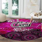 Sydney Sixers Round Carpet Graffiti Urban Aboriginal Dot Abstract Design
