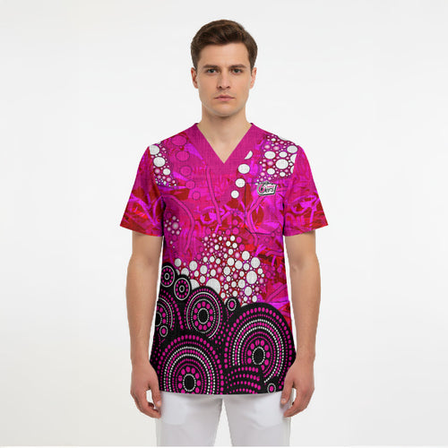 Sydney Sixers Scrub Top Graffiti Urban Aboriginal Dot Abstract Design