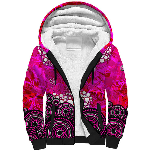 Sydney Sixers Sherpa Hoodie Graffiti Urban Aboriginal Dot Abstract Design